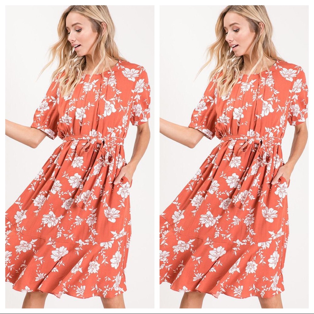 Fabulous boho chic belted midi dress - Picture 2 of 2